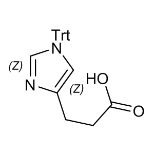 Deamino-His(Trt)-OH  160446-35-5 C25H22N2O2 382.45 g/mol 3-(N-1-TRITYL-IMIDAZOL-4-YL)PROPIONIC ACID;DEAMINO-HIS(TRT)-OH;N-1-TRITYL-DEAMINO-HISTIDINE;N-1-TRITYL-DIHYDROUROCANIC ACID;N-1-Trityl-deamino-histidine, (3-(N-1-Trityl-imidazol-4-yl)propionic acid, N-1-Trityl-dihydrourocanic acid;N-1-Tr;N-1-Trityl-dihydrourocanic acid, 3-(N-1-Trityl-iMidazol-4-yl)propionic acid;3-(1-Trityl-1H-iMidazol-4-yl)propanoic acid AminoPrimeCentral.com,custom Amino Acid Derivatives,custom Peptides,sales@aminoprimecentral.com
