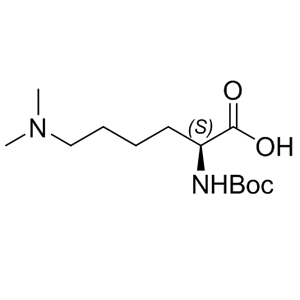 Boc-Lys(Me)2-OH 65671-53-6 C13H26N2O4 274.36 g/mol N-ALPHA-T-BUTOXYCARBONYL-N-EPSILON,N-EPSILON-DIMETHYL-L-LYSINE;N-ALPHA-T-BOC-N-EPSILON-DIMETHYL-L-LYSINE;N-ALPHA-BOC-(S)-2-AMINO-6-(DIMETHYLAMINO)HEXANOIC ACID;BOC-N-EPSILON-DIMETHYL-L-LYSINE;BOC-LYSINE(ME)2-OH;BOC-LYS(ME)2-OH;Boc-N-ε-dimethyl-L-lysine;N-α-butoxycarbonyl-N-ε-L-lysine AminoPrimeCentral.com,custom Amino Acid Derivatives,custom Peptides,sales@aminoprimecentral.com