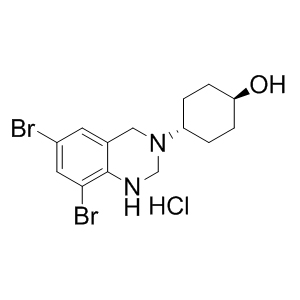 Ambroxol Hydrochloride Impurity B 15942-08-2    0 g/mol AMbroxol hydrochloride iMpurity B;(1r,4r)-4-(6,8-dibromo-1,2-dihydroquinazolin-3(4H)-yl)cyclohexanol hydrochloride;trans-4-(6,8-dibromo-1,2-dihydroquinazolin-3(4H)-yl)cyclohexanol hydrochloride;trans-4-(6,8-Dibromo-1,4-dihydroquinazolin-3(2H)-yl)cyclohexanol Hydrochloride;Cyclohexanol, 4-(6,8-dibromo-1,4-dihydro-3(2H)-quinazolinyl)-, hydrochloride (1:1), trans-;Ambroxol EP impurity B;Imp. B(HCl) (EP):as Hydrochloride: trans-4-(6,8-Dibromo-1,4-dihydroquinazolin-3(2H)-yl)-cyclohexanol Hydrochloride AminoPrimeCentral.com,custom Amino Acid Derivatives,custom Peptides,sales@aminoprimecentral.com