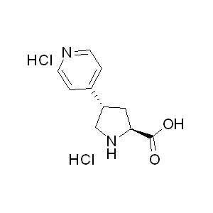 H-trans-DL-b-pro-4-(4-pyridinyl)-OH.HCl 1049740-23-9 C10H14Cl2N2O2 265.14 g/mol H-TRANS-DL-PRO(4-PYRIDINYL)-OH 2HCL;( /-)-TRANS-4-(4-PYRIDINYL)PYRROLIDINE-3-CARBOXYLIC ACID DIHYDROCHLORIDE;H-trans-DL-b-Pro-4-(4-pyridinyl)-OH.2HCl;H-trans-DL-b- pro-4-(4-pyridinyl)-OH.HCl;(3S,4R)-4-(Pyridin-4-yl)pyrrolidine-3-carboxylic acid dihydrochloride AminoPrimeCentral.com,custom Amino Acid Derivatives,custom Peptides,sales@aminoprimecentral.com