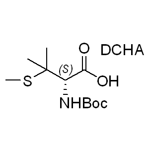 Boc-Pen(Me)-OH.DCHA  112898-23-4 C23H44N2O4S 444.67 g/mol BOC-BETA,BETA-DIMETHYL-L-CYS(ME)-OH DCHA;BOC-PEN(ME)-OH DCHA;BOC-S-METHYL-L-PENICILLAMINE DICYCLOHEXYLAMMONIUM SALT;N-T-boc-S-methyl-L-penicillamine*dicyclohexylammo;N-tert-BOC-S-methyl-L-penicillamine dicyclohexylammonium;N-[(1,1-Dimethylethoxy)carbonyl]-3-(methylthio)-L-valine dicyclohexylammonium salt;DicyclohexylaMine (R)-2-((tert-butoxycarbonyl)aMino)-3-Methyl-3-(Methylthio)butanoate;Boc-L-Pen(Me)-OH.DCHA AminoPrimeCentral.com,custom Amino Acid Derivatives,custom Peptides,sales@aminoprimecentral.com