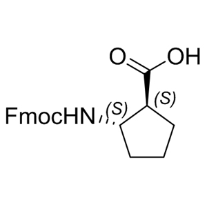 Fmoc-(1S,2S)-2-aminocyclopentane carboxylic acid 359586-64-4 C21H21NO4 351.4 g/mol (1S,2S)-FMOC-ACPC;(1S,2S)-FMOC-2-AMINOCYCLOPENTANE CARBOXYLIC ACID;FMOC-(1S,2S)-2-AMINOCYCLOPENTANE CARBOXYLIC ACID;Cyclopentanecarboxylic acid, 2-[[(9H-fluoren-9-ylmethoxy)carbonyl]amino]-, (1S,2S)- (9CI);(1S:2S)-FMOC-2-AMINO-1-CYCLOPENTANE CARBOXYLIC ACID;(1S,2S)-2-[[(9H-Fluoren-9-ylmethoxy)carbonyl]amino]cyclopentanecarboxylic acid;Fmoc-(1S,2S)-2-minocyclopentane carboxylic acid;Fmoc-(S,S)-2-aminocyclopentanecarboxylic acid AminoPrimeCentral.com,custom Amino Acid Derivatives,custom Peptides,sales@aminoprimecentral.com