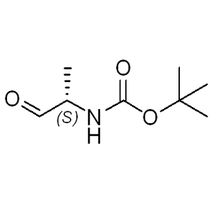  Boc-Ala-aldehyde 79069-50-4 C8H15NO3 173.21 g/mol BOC-L-ALANINAL;BOC-L-ALANINE ALDEHYDE;BOC-ALANINE-ALDEHYDE;BOC-ALA-ALDEHYDE;N-T-BOC-L-ALANINE ALDEHYDE;N-T-BOC-L-ALANINAL;Carbamic acid, [(1S)-1-methyl-2-oxoethyl]-, 1,1-dimethylethyl ester (9CI);(S)-t-butyl 1-oxopropan-2-yl carbamate AminoPrimeCentral.com,custom Amino Acid Derivatives,custom Peptides,sales@aminoprimecentral.com