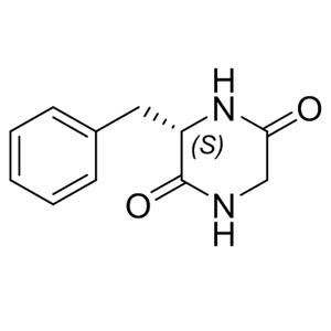 Cyclo(-Gly-Phe) 10125-07-2 C11H12N2O2 204.23 g/mol CYCLO(GLY-L-PHE);CYCLO(-GLY-PHE);(S)-3-Benzyl-2,5-piperazinedione;Cyclo(glycyl-L-phenylalanyl);(S)-3-Benzylpiperazine-2,5-dione;Cyclo(-Gly-L-Phe)≥ 99% (HPLC) AminoPrimeCentral.com,custom Amino Acid Derivatives,custom Peptides,sales@aminoprimecentral.com