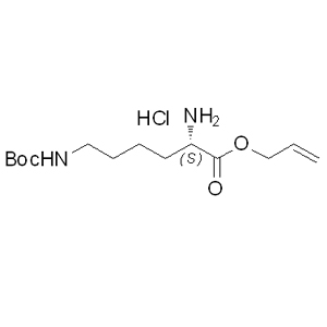 H-Lys(Boc)-Oall.HCl  218938-64-8 C14H27ClN2O4 322.83 g/mol N-EPSILON-T-BUTOXYCARBONYL-L-LYSINE ALPHA-ALLYL ESTER HYDROCHLORIDE;N-EPSILON-BOC-L-LYSINE ALLYL ESTER HYDROCHLORIDE;H-LYS(BOC)-ALLYL ESTER HCL;H-LYS(BOC)-OAL HCL;H-LYS(BOC)-OALL HCL;LYSINE(BOC)-ALLYL ESTER HCL;H-Lys(Boc)-allyl ester;H-L-Lys(Boc)-OAll HCl AminoPrimeCentral.com,custom Amino Acid Derivatives,custom Peptides,sales@aminoprimecentral.com