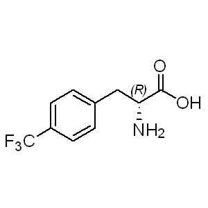 H-D-Phe(4-CF3)-OH 114872-99-0 C10H10F3NO2 233.19 g/mol D-4-TRIFLUOROMETHYLPHE;D-4-TRIFLUOROMETHYLPHENYLALANINE;H-D-PHE(4-TRIFLUOROMETHYL)-OH;H-D-PHE(4-CF 3)-OH;4-TRIFLUOROMETHYL-D-PHENYLALANINE;RARECHEM BK PT 0142;(R)-2-AMINO-3-(4-TRIFLUOROMETHYL-PHENYL)-PROPIONIC ACID;(2R)-2-amino-3-[4-(trifluoromethyl)phenyl]propanoic acid  AminoPrimeCentral.com,custom Amino Acid Derivatives,custom Peptides,sales@aminoprimecentral.com