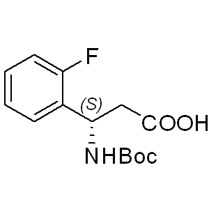 Boc-beta-Phe(2-F)-OH 500770-71-8 C14H18FNO4 283.3 g/mol BOC-(S)-3-AMINO-3-(2-FLUORO-PHENYL)-PROPANOIC ACID;BOC-(S)-3-AMINO-3-(2-FLUORO-PHENYL)-PROPIONIC ACID;BOC-BETA-PHE(2-F)-OH;BOC-D-PHG(2-F)-(C*CH2)OH;RARECHEM LK TC T305;(S)-3-TERT-BUTOXYCARBONYLAMINO-3-(2-FLUORO-PHENYL)-PROPIONIC ACID;(S)3-T-BUTOXYCARBONYL-AMINO-3-(2-FLUORO-PHENYL)-PROPIONIC ACID;Boc-b-Phe(2-F)-OH AminoPrimeCentral.com,custom Amino Acid Derivatives,custom Peptides,sales@aminoprimecentral.com