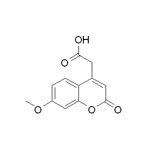 "H-Mca-OH 62935-72-2  C12H10O5 234.2 g/mol 2-(2-keto-7-methoxy-chromen-4-yl)acetic acid;2-(7-methoxy-2-oxo-4-chromenyl)acetic acid;2-(7-methoxy-2-oxo-chromen-4-yl)acetic acid;2-(7-methoxy-2-oxochromen-4-yl)acetic acid;2-(7-methoxy-2-oxo-chromen-4-yl)ethanoic acid;Mca 2-(7-methoxy-2-oxo-2H-chromen-4-yl)acetic acid;2-(7-Methoxy-2-oxo-2H-chromen-4-yl);(7-Methoxycoumarin-4-yl)acetic acid≥ 95% (NMR)  AminoPrimeCentral.com,custom Amino Acid Derivatives,custom Peptides,sales@aminoprimecentral.com"