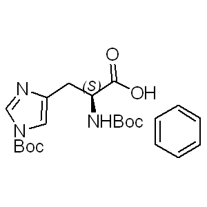Boc-His(Boc)-OH.Benzene    20866-46-0 C16H25N3O6 355.39 g/mol BOC-HIS(BOC);BOC-HIS(BOC)-OH;BOC-HIS(BOC)-OH BENZENE;BOC-HISTIDINE(BOC)-OH BENZENE;BOC-L-HIS(BOC)-OH BENZENE;N-ALPHA-TERT-BUTYLOXYCARBONYL-N-IM-TERT-BUTYLOXYCARBONYL-L-HISTIDINE BENZENE;N ALPHA,N(IM)-DI-T-BUTOXYCARBONYL-L-HISTIDINE;NALPHA,N(IM)-DI-TERT-BUTOXYCARBONYL-L-HISTIDINE AminoPrimeCentral.com,custom Amino Acid Derivatives,custom Peptides,sales@aminoprimecentral.com