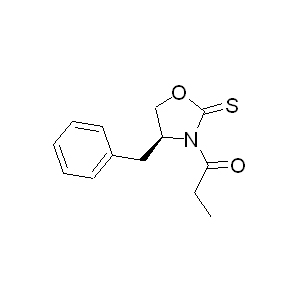(S)-4-Benzyl-3-propionyl-1,3-oxazolidine-2-thione 145588-95-0 C13H15NO2S 249.33 g/mol (S)-4-BENZYL-3-PROPIONYL-1,3-OXAZOLIDINE-2-THIONE;1-[(4S)-4-(phenylMethyl)-2-thioxo-3-oxazolidinyl]-1-Propanone;1-Propanone,1-[(4S)-4-(phenylmethyl)-2-thioxo-3-oxazolidinyl]-;1-[(4S)-4-(Phenylmethyl)-2-thioxo-3-oxazolidinyl]-1-prop anone,99%e.e. AminoPrimeCentral.com,custom Amino Acid Derivatives,custom Peptides,sales@aminoprimecentral.com
