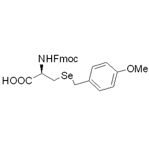 Fmoc-Sec(pMeOBzl)-OH 150308-80-8 C26H25NO5Se 0 g/mol N-9-fluorenylmethoxycarbonyl-Se-4-methoxybenzylselenocysteine;Fmoc-Sec(mbzl)-OH;N-[(9H-Fluoren-9-ylmethoxy)carbonyl]-3-[[(4-methoxyphenyl)methyl]seleno]-L-alanine;FMoc-(R)-4-Methoxybenzyl selenocysteine;(R)-2-((((9H-Fluoren-9-yl)methoxy)carbonyl)amino)-3-((4-methoxybenzyl)selanyl)propanoic acid;Fmoc-L-Sec(pMeOBzl)-OH AminoPrimeCentral.com,custom Amino Acid Derivatives,custom Peptides,sales@aminoprimecentral.com
