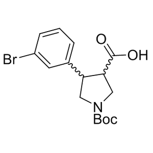 Boc-trans-DL-b-Pro-4-(3-bromophenyl)-OH 959582-16-2 C16H20BrNO4 370.24 g/mol BOC-TRANS-DL-PRO(3-BROMOPHENYL)-OH;BOC-( /-)-TRANS-4-(3-BROMOPHENYL)-PYRROLIDINE-3-CARBOXYLIC ACID;BOC-(TRANS)-4-(3-BROMO-PHENYL)-PYRROLIDINE-3-CARBOXYLIC ACID;Boc-trans-DL-b-Pro-4-(3-bromophenyl)-OH;(3S,4R)-1-Boc-4-(3-Bromophenyl)pyrrolidine-3-carboxylic acid;Boc-(3S,4R)-beta-Pro-4-(3-bromophenyl)-OH;(3R,4S)-4-(3-Bromophenyl)-1-(tert-butoxycarbonyl)-pyrrolidine-3-carboxylic acid AminoPrimeCentral.com,custom Amino Acid Derivatives,custom Peptides,sales@aminoprimecentral.com