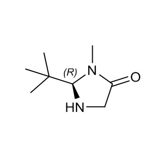 (R)-2-tert-butyl-3-methyl-4-imidazolidinone 101143-56-0 C8H16N2O 156.23 g/mol (R)-2-tert-butyl-3-MethyliMidazolidin-4-one;(R)-2-(tert-Butyl)-3-Methyl-4-iMidazolidinone;4-IMidazolidinone, 2-(1,1-diMethylethyl)-3-Methyl-, (2R)-;4-Imidazolidinone, 2-(1,1-dimethylethyl)-3-methyl-, (R)- AminoPrimeCentral.com,custom Amino Acid Derivatives,custom Peptides,sales@aminoprimecentral.com