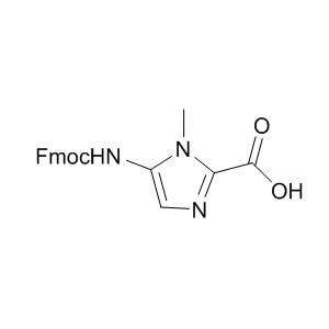 4-(Fmoc-Amino)-1-methyl-1H-imidazole-2-carboxylic acid 252206-28-3 C20H17N3O4 363.37 g/mol FMOC-NH(4)-MEIMD-(2)-OH;4-(FMOC-AMINO)-1-METHYL-1H-IMIDAZOLE-2-CARBOXYLIC ACID;4-[(9-FLUORENYLMETHOXYCARBONYL)AMINO]-1-METHYLIMIDAZOLE-2-CARBOXYLIC ACID;1H-Imidazole-2-carboxylicacid,4-[[(9H-fluoren-9-ylmethoxy)carbonyl]amino]-1-methyl-(9CI);1H-Imidazole-2-carboxylicacid, 4-[[(9H-fluoren-9-ylmethoxy)carbonyl]amino]-1-methyl-;4-(Fmoc-amino)-1-methyl-1H-imidazole-2-carboxylic acid≥ 95% (HPLC) AminoPrimeCentral.com,custom Amino Acid Derivatives,custom Peptides,sales@aminoprimecentral.com