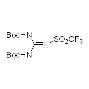 1,3-di-Boc-2-(trifluoromethyl-sulfonyl)guanidine 207857-15-6 C12H20F3N3O6S 391.36 g/mol N,N'-BIS(TERT-BUTOXYCARBONYL)-N''-TRIFLYLGUANIDINE;1,3-DI-BOC-2-(TRIFLUOROMETHYLSULFONYL)GUANIDINE;N N'-BIS(TERT-BUTOXYCARBONYL)-N -TRIFLY