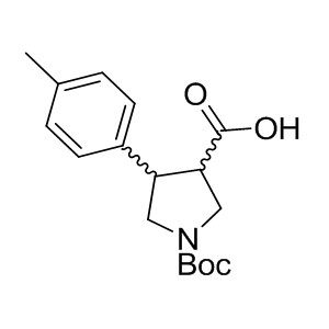 Boc-trans-DL-b-Pro-4-(4-methylphenyl)-OH          959577-53-8 C17H23NO4 305.37 g/mol (3S,4R)-1-(tert-butoxycarbonyl)-4-p-tolylpyrrolidine-3-carboxylic acid;(3S,4R)-1-(tert-butoxycarbonyl)-4-p-tolylpyrrolidine-3-carboxyli;(3S,4R)-1-Boc-4-(4-methylphenyl)pyrrolidine-3-carboxylic acid;Boc-(3S,4R)-beta-Pro-4-(4-methylphenyl)-OH;trans-1-Boc-4-(4-methylphenyl)-pyrrolidine-3-carboxylic acid;Boc-(±)-trans-4-(4-methylphenyl)pyrrolidine-3-carboxylic acid≥ 98% (HPLC);Boc-trans-DL-β-Pro-4-(4-methylphenyl)-OH AminoPrimeCentral.com,custom Amino Acid Derivatives,custom Peptides,sales@aminoprimecentral.com