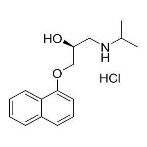 (S)-(-)-Propranolol Hydrochloride 4199-10-4 C16H22ClNO2 295.8 g/mol (S)-(-)-1-[(1-METHYLETHYL)AMINO]-3-(1-NAPHTHALENYLOXY)-2-PROPANOL HYDROCHLORIDE;(S)-1-ISOPROPYLAMINO-3-(1-NAPHTHYLOXY)-2-PROPANOL HYDROCHLORIDE;S-(-)-PROPANOLOL HCL;S(-)-PROPRANOLOL HCL;(S)-(-)-PROPRANOLOL HYDROCHLORIDE;(S)-PROPRANOLOL HYDROCHLORIDE;2S-(-)-PROPANOLOL HYDROCHLORIDE;(S)-[2-hydroxy-3-(naphthyloxy)propyl]isopropylammonium chloride AminoPrimeCentral.com,custom Amino Acid Derivatives,custom Peptides,sales@aminoprimecentral.com