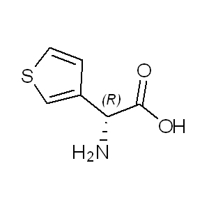 (R)-3-Thienylglycine 1194-86-1 C6H7NO2S 157.19 g/mol D-2-(3-Thienyl)-glycine;(R)-α-Amino-3-thiopheneacetic acid;[R,(-)]-α-Amino-3-thiopheneacetic acid;2-amino-2-thiophen-3-ylacetic acid;2-azanyl-2-thiophen-3-yl-ethanoic acid;(R)-3-Thienglycine;(alphaR)-alpha-Amino-3-thiopheneacetic acid;thiophen-2-yl 2-aMinoacetate  AminoPrimeCentral.com,custom Amino Acid Derivatives,custom Peptides,sales@aminoprimecentral.com