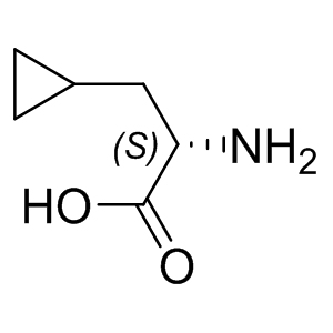 H-b-Cyclopropyl-L-Ala-OH     102735-53-5 C6H11NO2 129.16 g/mol Cyclopropanepropanoicacid, a-aMino-, (aS)-;L-Cyclopropylanine;H-β-Cyclopropyl-L-Alanine;(S)-2-(cyclopropylamino)propanoic acid;(2S)-2-amino-3-cyclopropylpropanoic acid;H-?-Cyclopropyl-L-Alanine99%;L-Ala(β-cyclopropyl)-OH;(S)-2-AMINO-3-CYCLOPROPYL-PROPIONIC ACID AminoPrimeCentral.com,custom Amino Acid Derivatives,custom Peptides,sales@aminoprimecentral.com